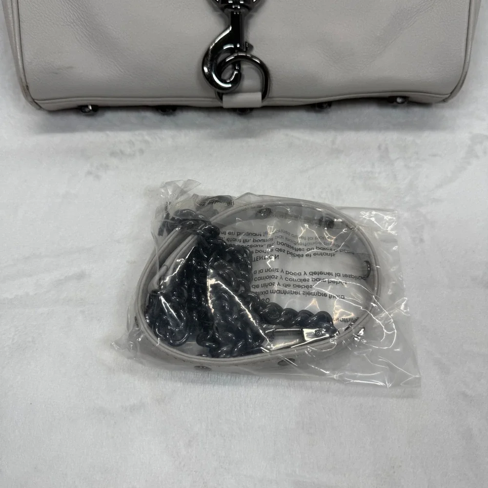 Rebecca Minkoff Crossbody Bag Leather Silver‎ Hardware Pale Gray Small